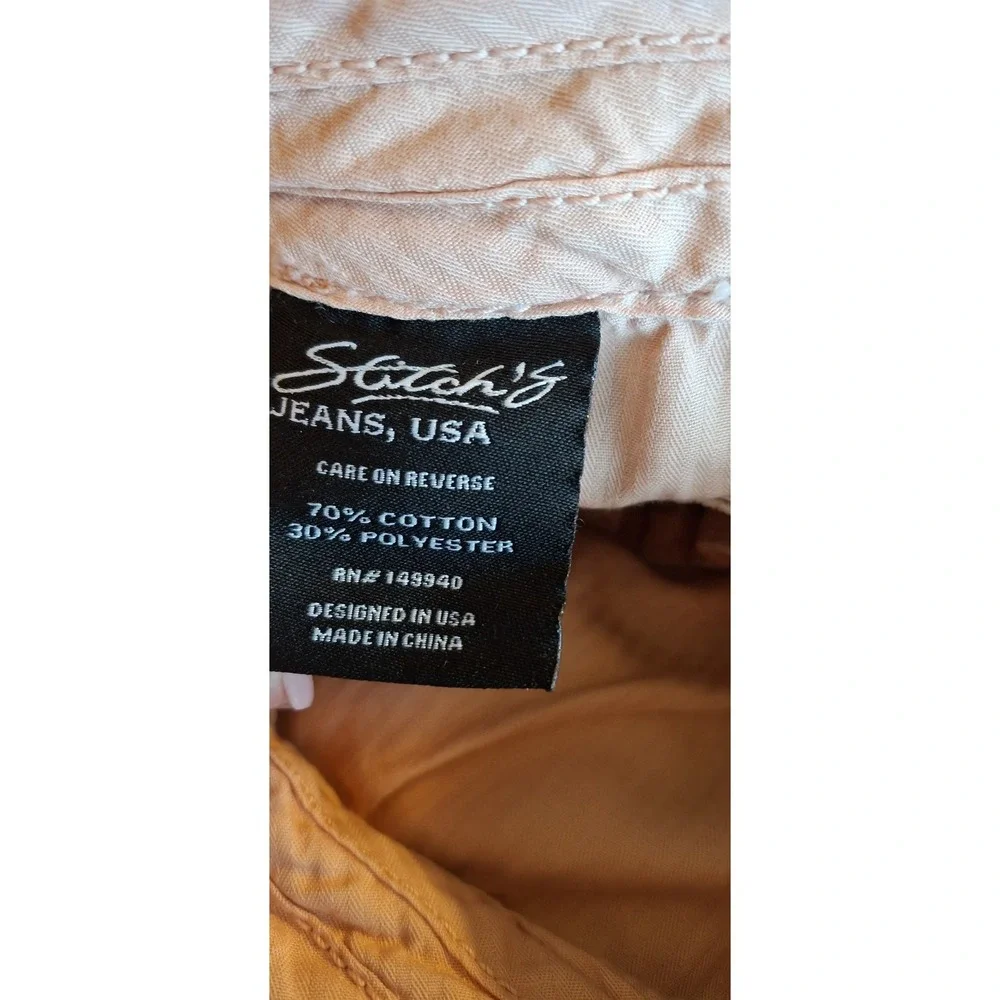 Stitch's Jeans Mens Corduroy Pants 31x32 Rustic Rust Straight Leg Distressed